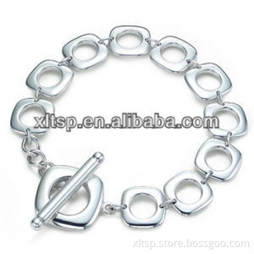 CB30 Stylish Square Bling Bracelet in Steel Steel